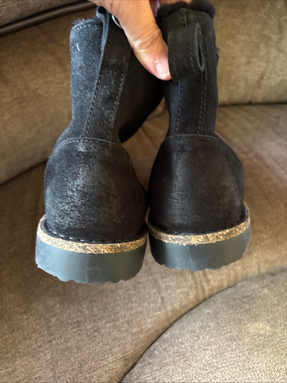 Birkenstock Melrose  Shearling Suede Side Zip Boots Black 41 Wmns 10 Mens 8 - Picture 5 of 7